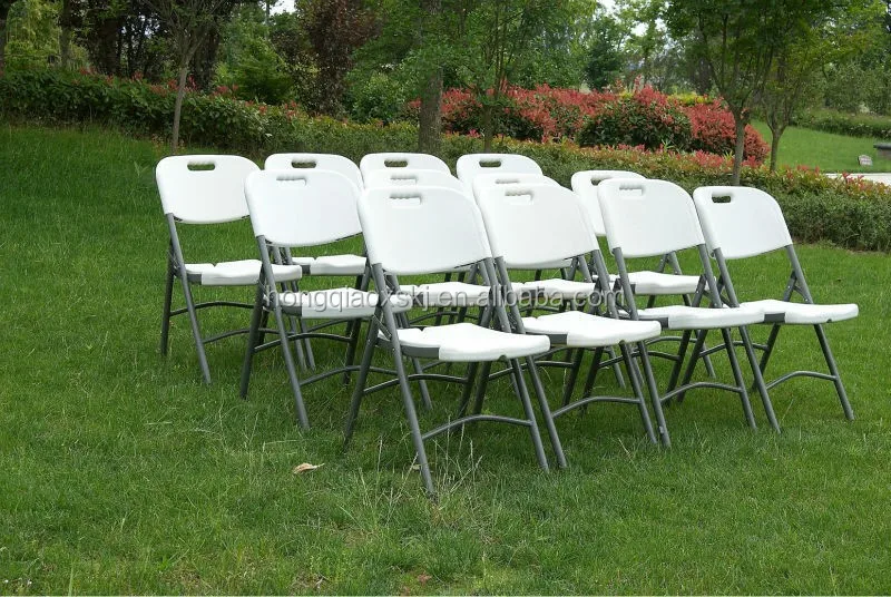 White Garden Folding Chairs Plastic Wedding Party Rental Chair