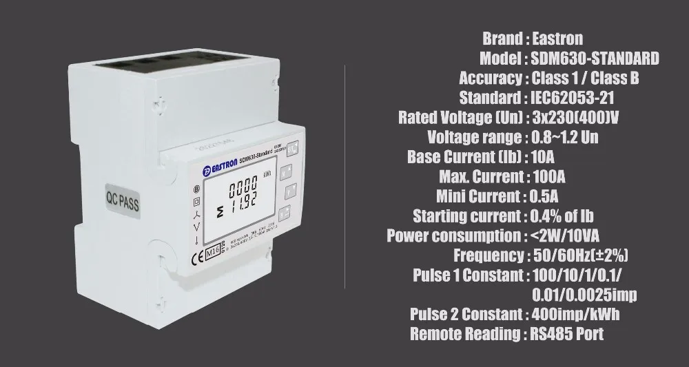Sdm630standard V2 Three Phase Bidirectional Multifunction Energy