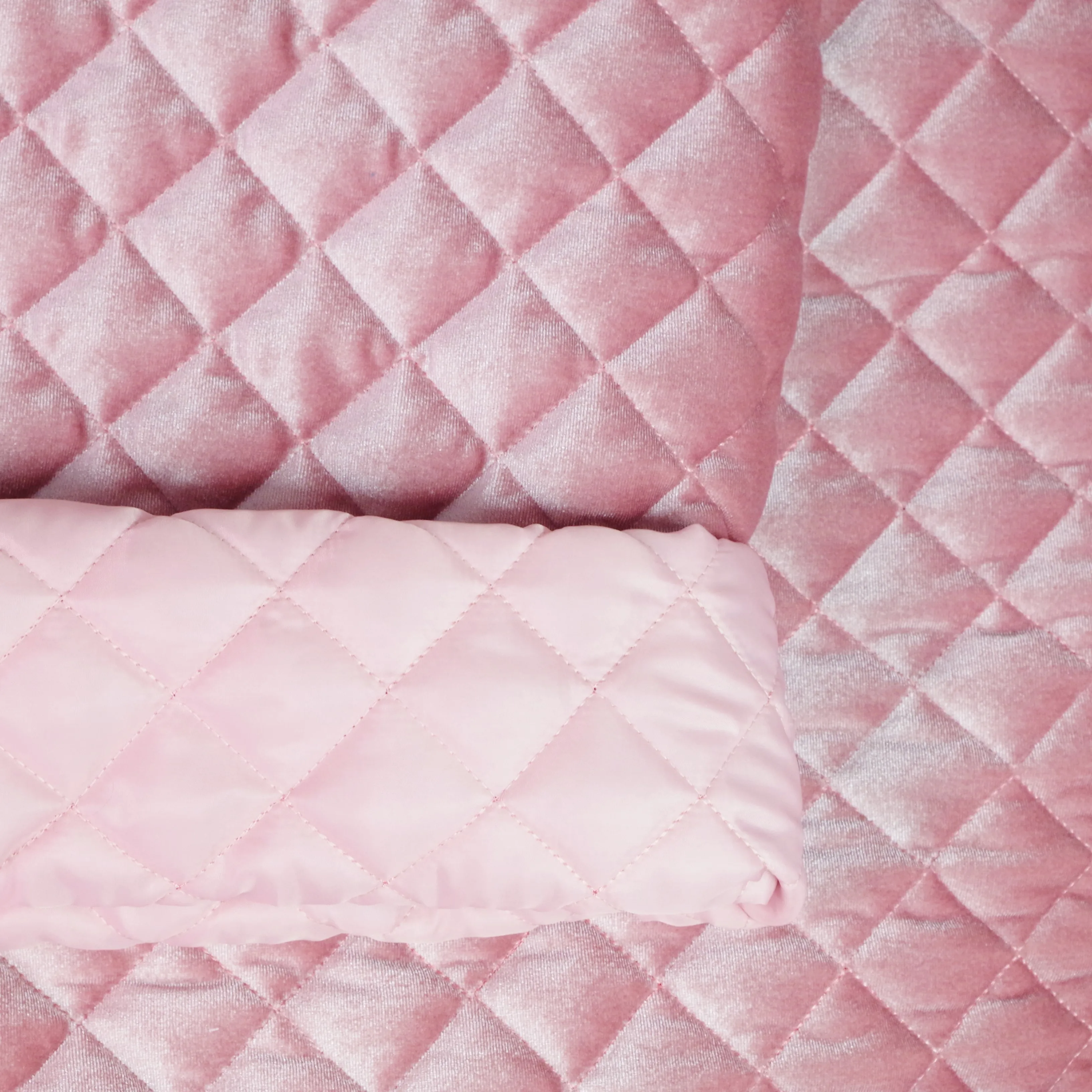 Korea Style Pink Diamond Quilted Flannel Fabric For Blanket - Buy ...