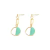 Colorful earring round turquoise ear stud Pure and fresh style personality earrings 2019