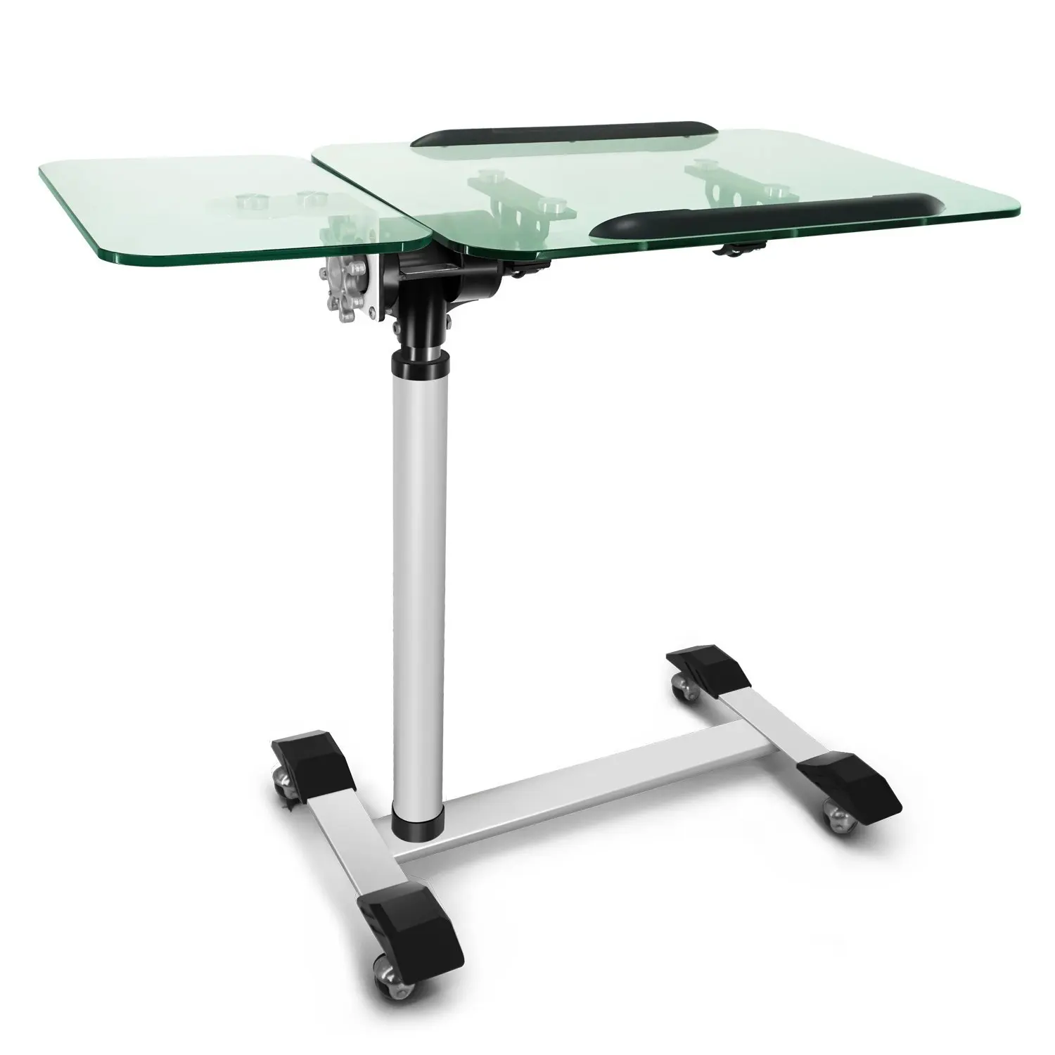 Роллинг стол. Столик (Adjustable Table e127 Black) 66x56x10. Tempered Glass столы. Столик с регулируемой высотой. Столик для ноутбука на колесиках регулируемый.