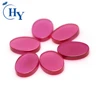 Lab created corundum oval flat synthetic ruby gemstone slices