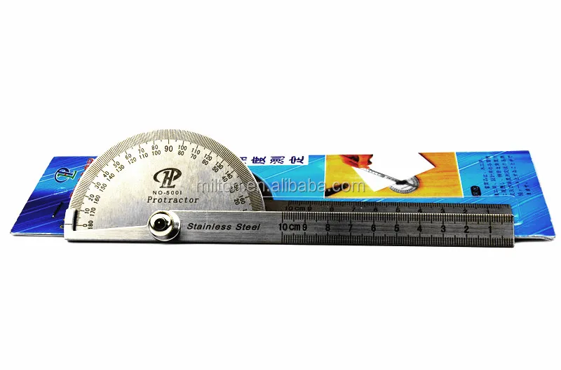 0180 Degree Stainless Steel Protractor With Hook Angle Ruler Buy