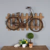 Industrial Home Reclaimed Wood Pallet Metal Bike Wall Decoration