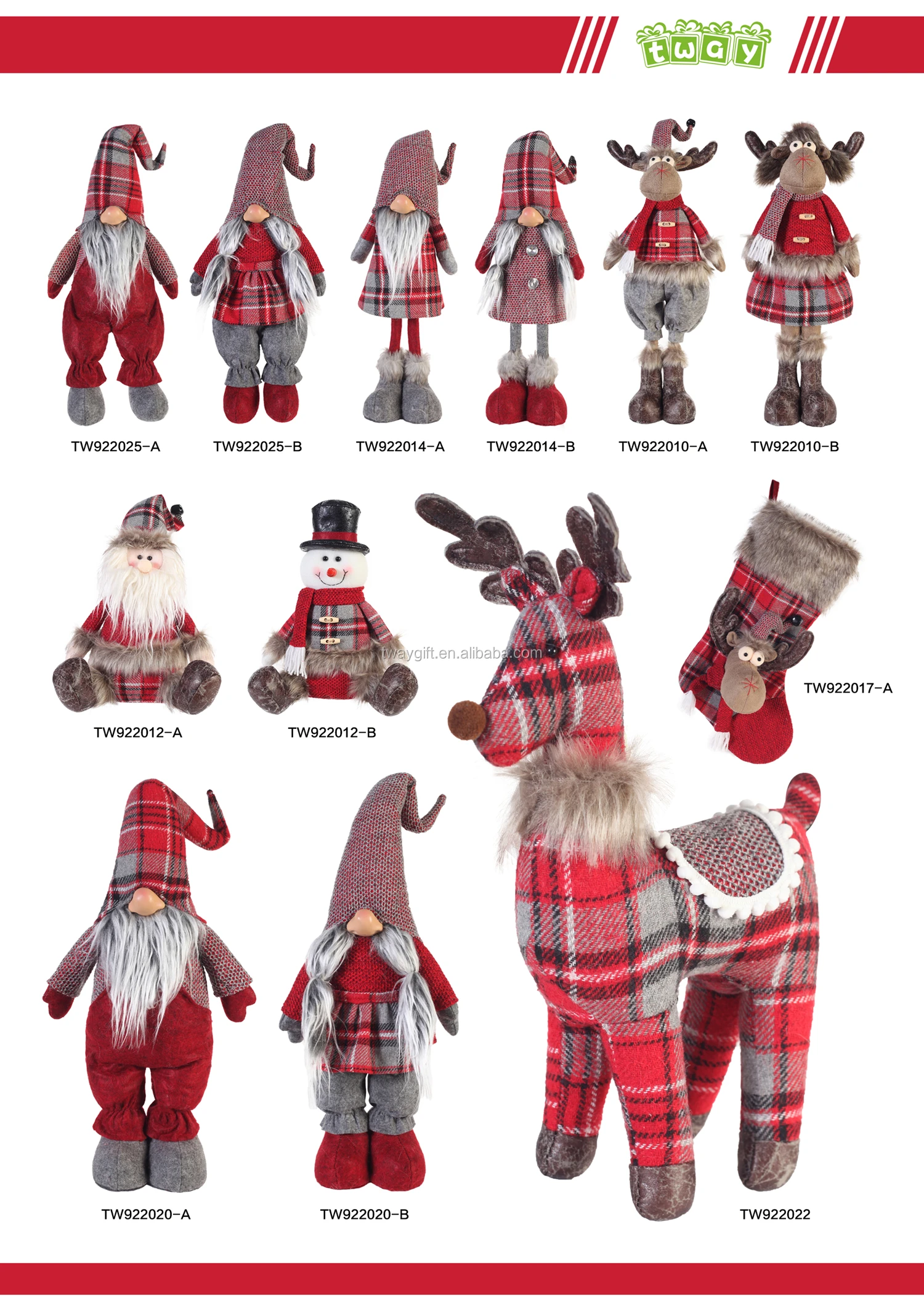 plaid stuffed reindeer