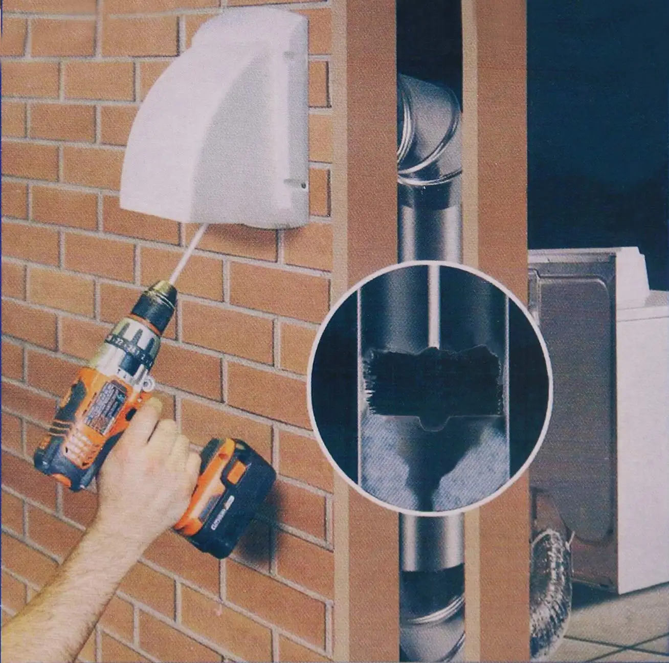 Durable Nylon Chimney Sweep Brush Dryer Vent Cleaning Kit With Long Rod