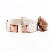 fashion Wedding accessory, Burlap, leather,Pearl Blush Wedding Flower dog collar