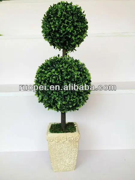 Artificial Topiary Double Grass Ball Tree Artificial Topiary