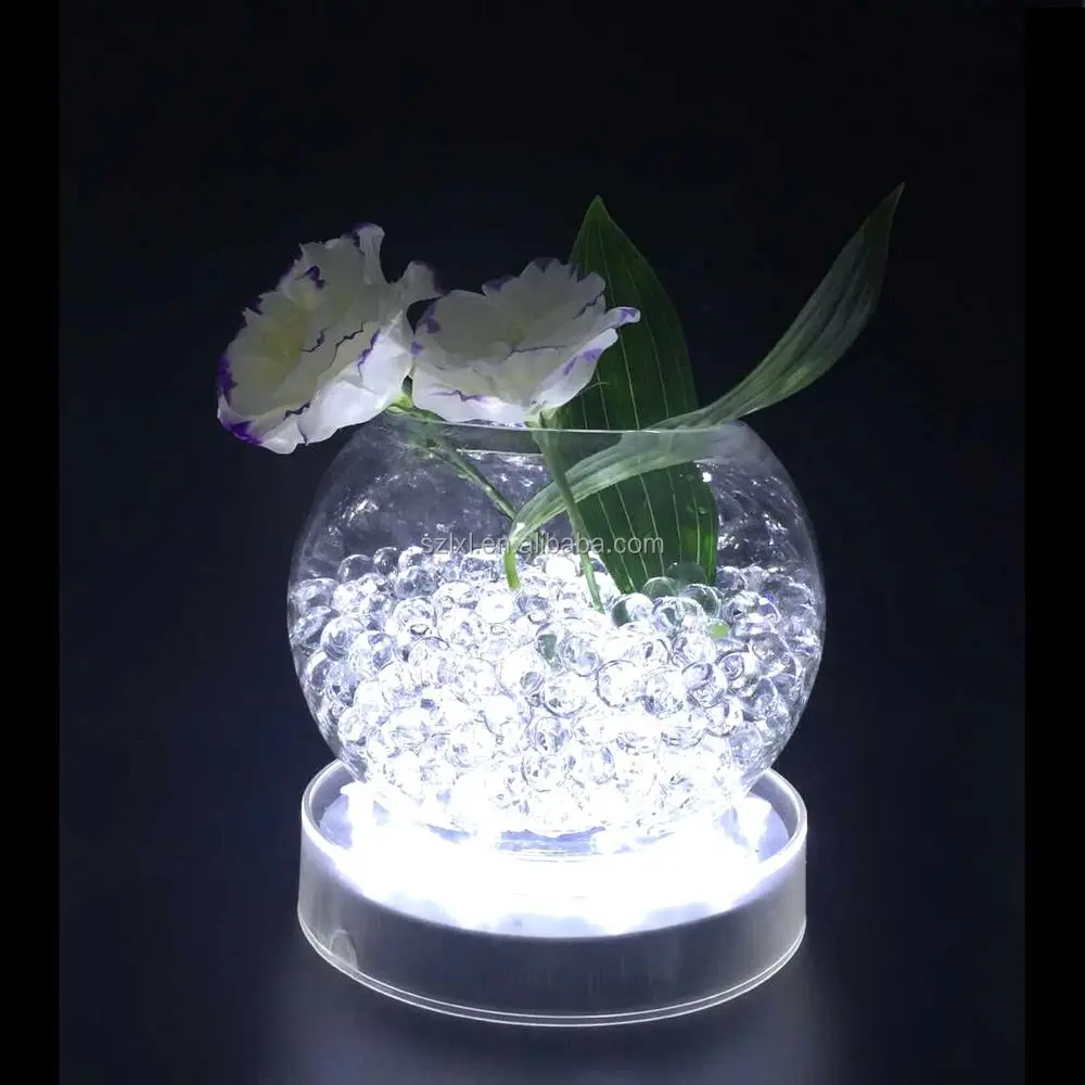 6 Inch White Led Centerpiece Vase Base Light / Led Undervase Light/led