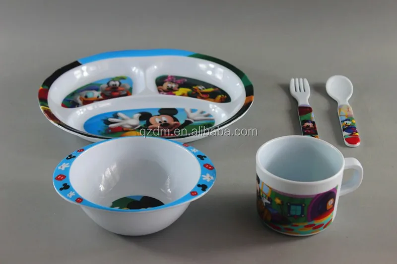 Food Grade Melamine Kids Dinner Set Children Tableware Set