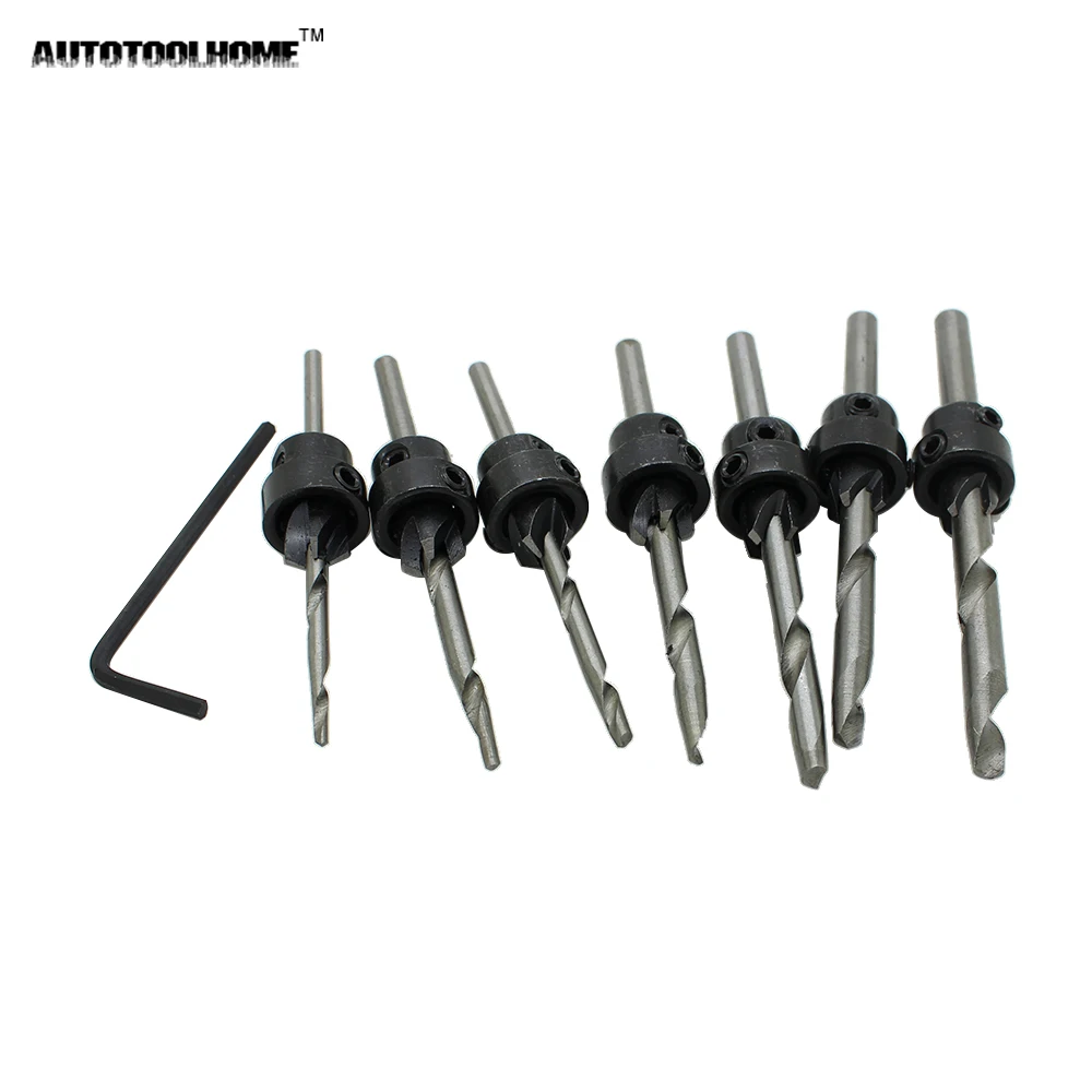 7pcs Drill Bits Dremel Power Tools Woodworking Tools Herramientas Carpentry Tapered Countersink