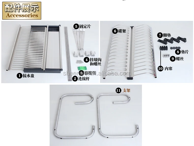 De Aceroinoxidable Cocina Estante para platos/2 Platos De Nivel De