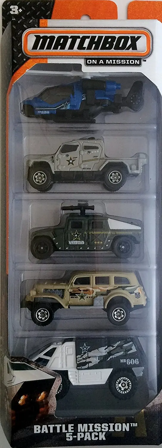 Deluxe 2014 Matchbox Battle Mission 5-Pack Case B Helicopter International Humvee