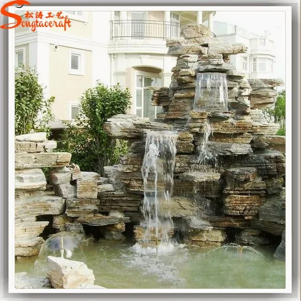 Landscape Indoor Wall Home Decoration Waterfall Fiberglass Rocks