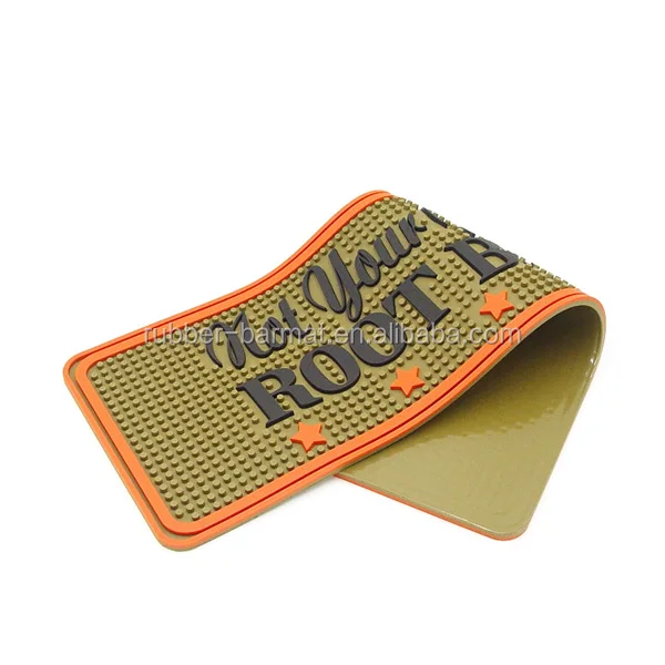 Promotional personlized custom rubber bar mats,soft pvc runner bar mat