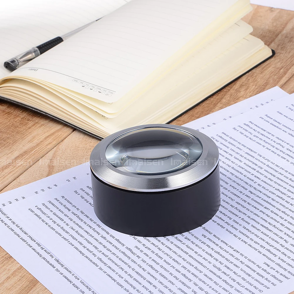 5x Desktop Dome Magnifier,With Light And Stand For Map Document Reading