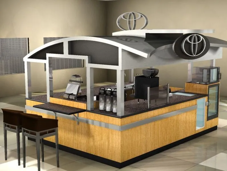 High quality modern coffee shop kiosk decoration furniture cafe bar design for sale