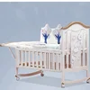 Welcomed white color extendable cot bed size/baby wooden crib cot cradle bed