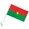 Nuoxin high quality 30*45cm Burkina Faso car window flag with plastic flag poles