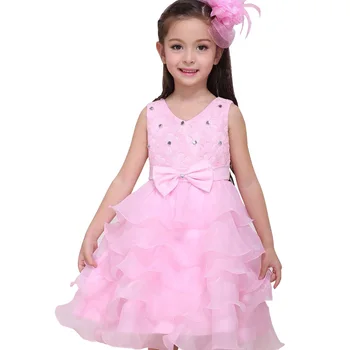 2017 New Frock Design Ball Gowns Flower Girl Bowknot Wedding Party ...