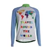 TVSSS Male Cycling Jersey Long Sleeve Breathable Sportswear Maps And Iconic Design Blue and White Bike Clothing Ropa Ciclismo