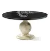 Round Black Color Marble Top Dining Table