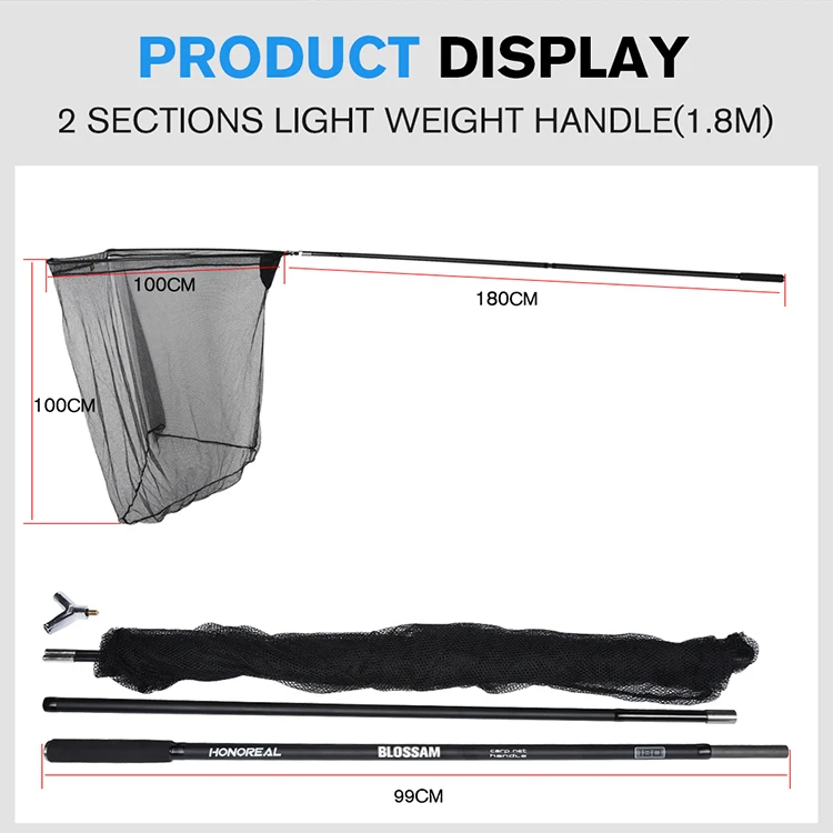 Honoreal 2 Sections Fishing Strong Good Price Net Carp Bass Fishing
