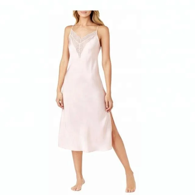 long white satin nightgown