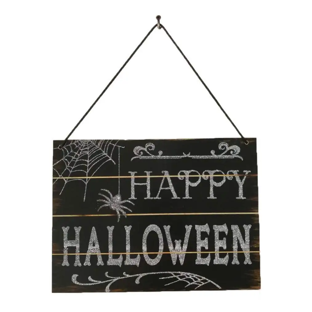 Fheaven (TM) Door HangingDecor - Indoor And Outdoor Wood Fall Halloween Hanging Door Decorations And Happy Halloween Wall Signs (A)