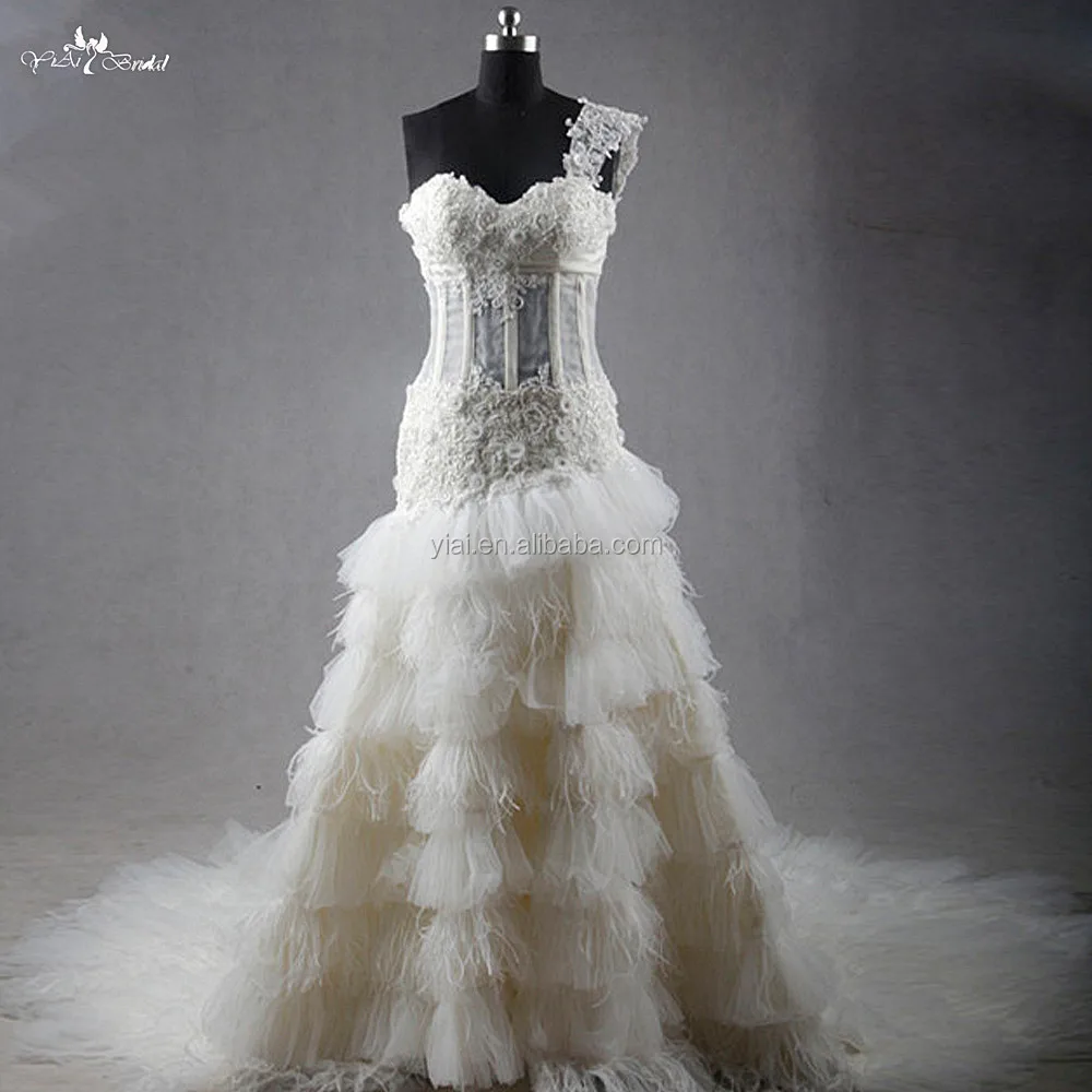 corset tiered gown