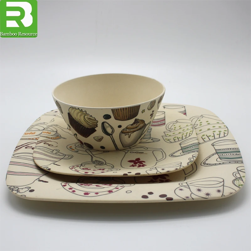 Colorful Printed Melamine Daily Used Dinnerware Fancy Disposable Daily Used Dinnerware Fancy Disposable