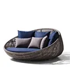Yizhou rattan adult round antique chaise day bed bali rattan oval wicker outdoor lounge furniture