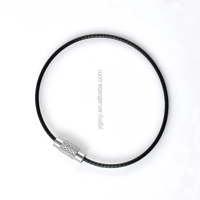 Stainless Steel Wire Keychain Cable Rope Key Holder Keyring 5 Colors