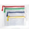 Customized A4 size Clear vinyl PVC Mesh zipper document Bag