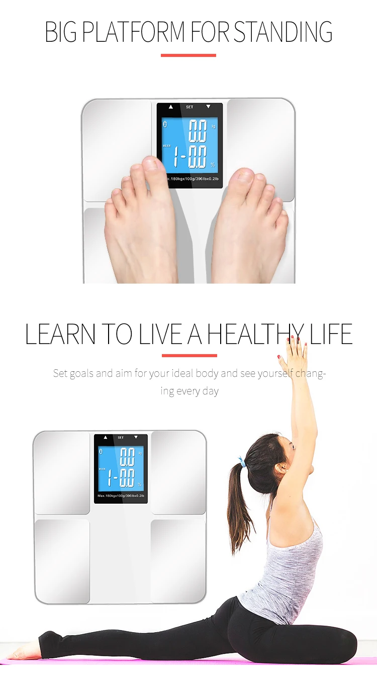 Digital Electronic Personal Bmi Body Fat Analyze Scale 180kg High Precision Electric Bathroom