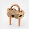 Brass U type earth rod clamp earthing clamps ground rod to cable clamp