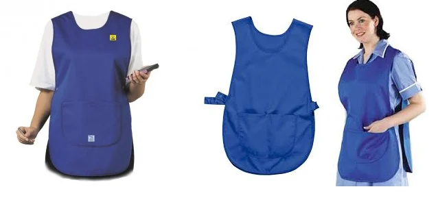 Blue esd apron antiststic Tabard for cleantoom factory workshop cotton fabric soft feeling