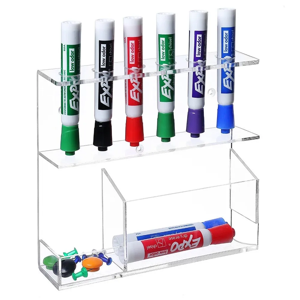 Durable New Clear Acrylic Wall Mounted Dry Erase Marker Holder ...