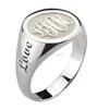 3d Engraved Block Typical Monogram 13mm Round Shape Stainless Steel 3 Initial Signet Unisex Ring