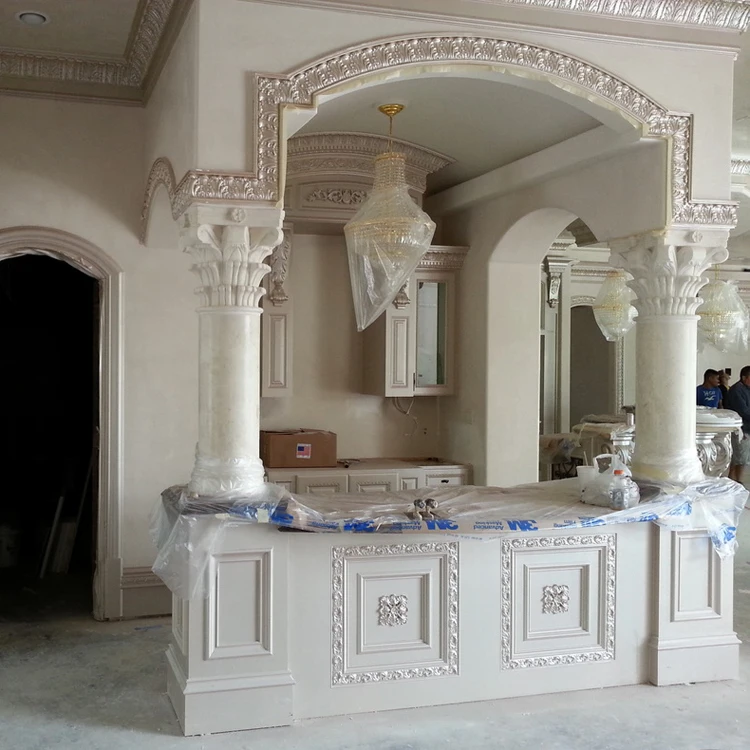 Casa de lujo decoración de talla de piedra cantera columnas de piedra