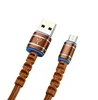 2019 private tooling high quality 4-groove high glossy anti-breaking pu leather thread type-c usb data charging cable