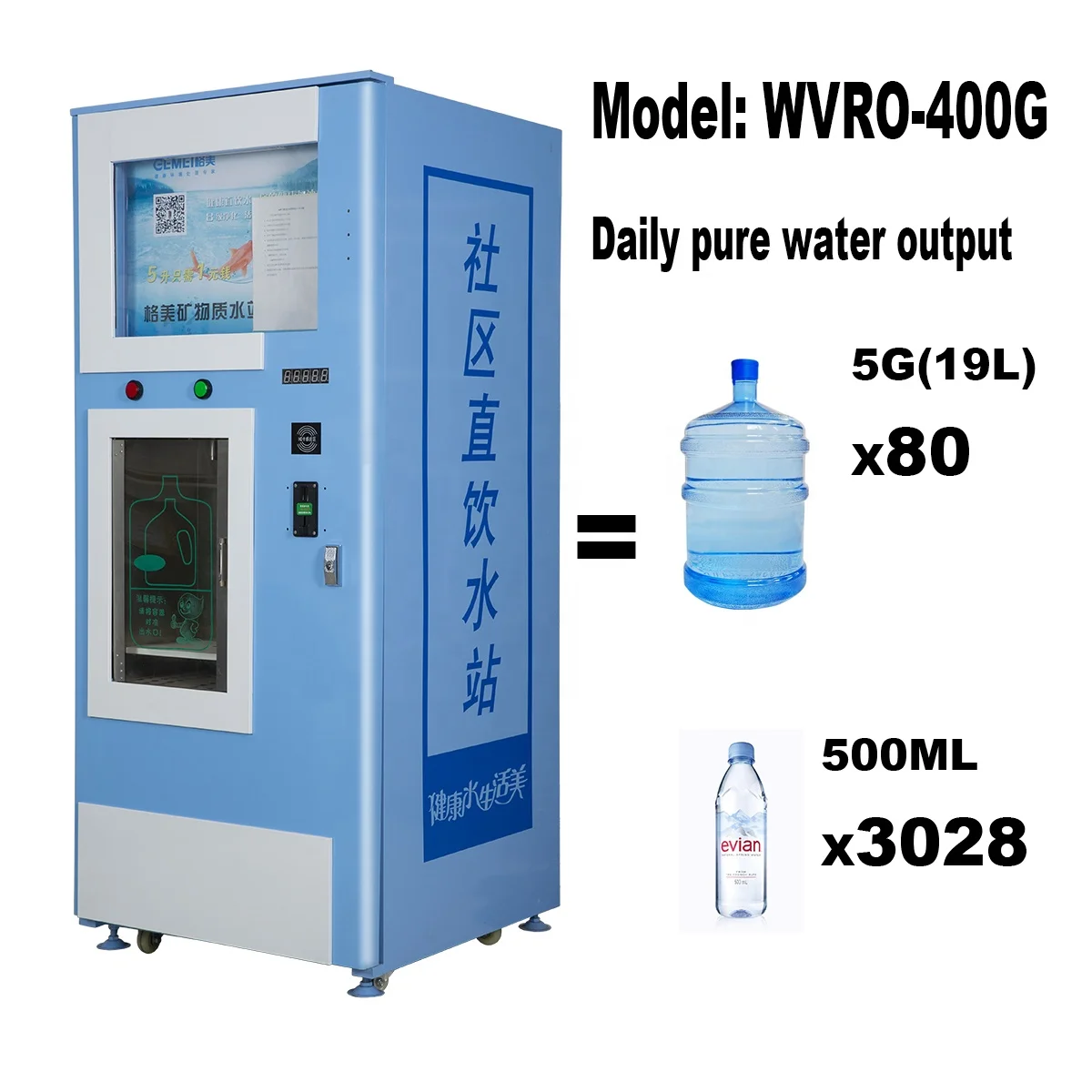 Automatic Purified Pure Water Vending Equipment Vending Machine In
