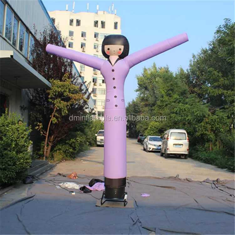 giant outdoor cartoon cute pink girl air dancer inflatable costume for event decoration