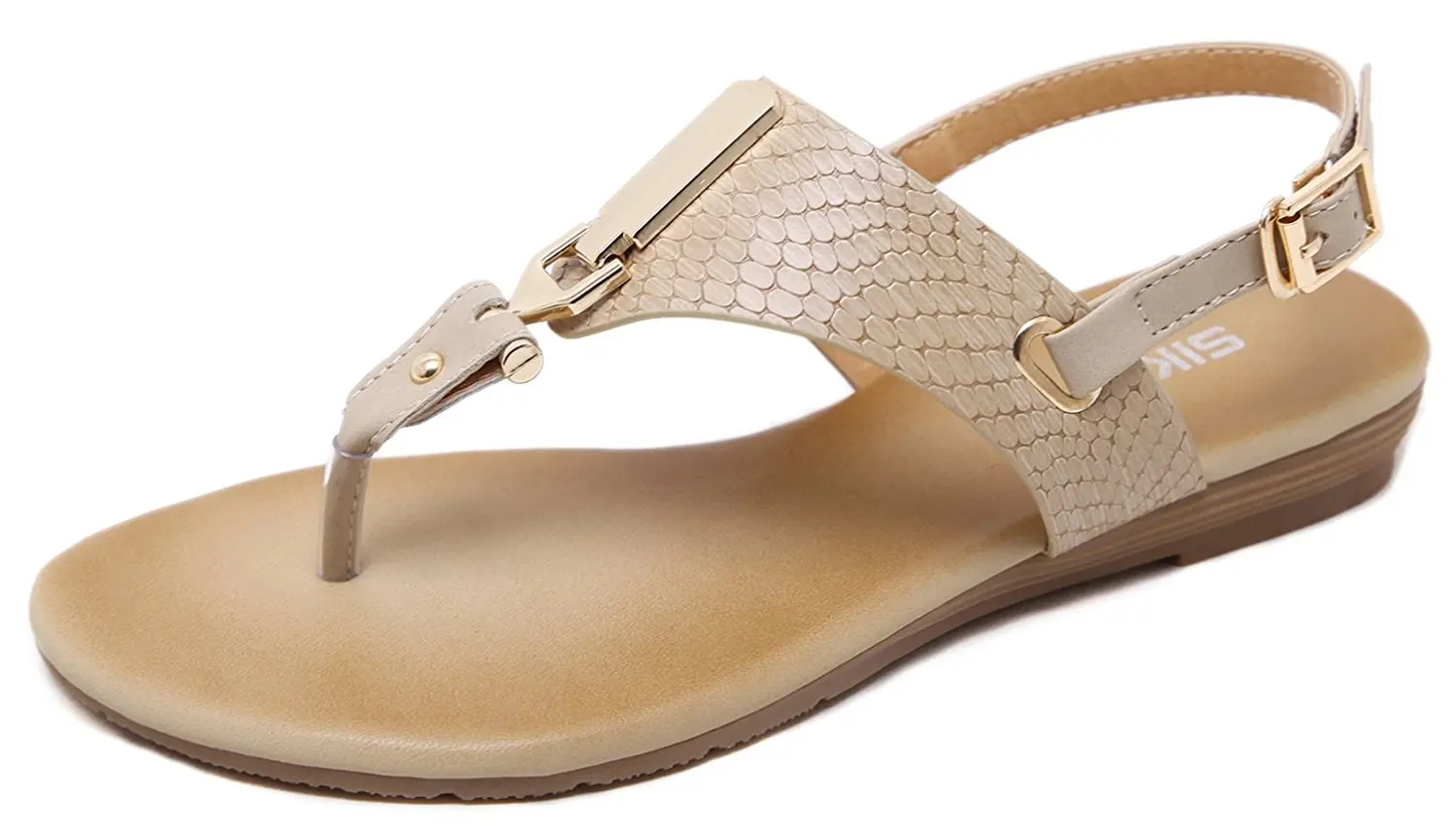 gold sparkle flat sandals