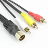 5-pin S-VIDEO Plug to 3 RCA TV Cable 3 RCA to 5 PIN DIN PLUG av cable
