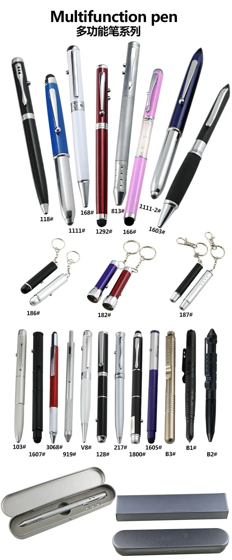 Hexagon Pencil Shaped Touch Pen Double Replacement Rubber Tip