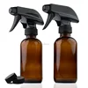 8 Oz. Refillable Amber Glass Spray Bottles With Adjustable Black Spray Top