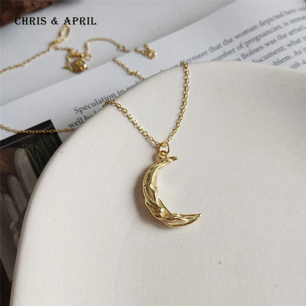 New design 18K gold plated moon necklaces