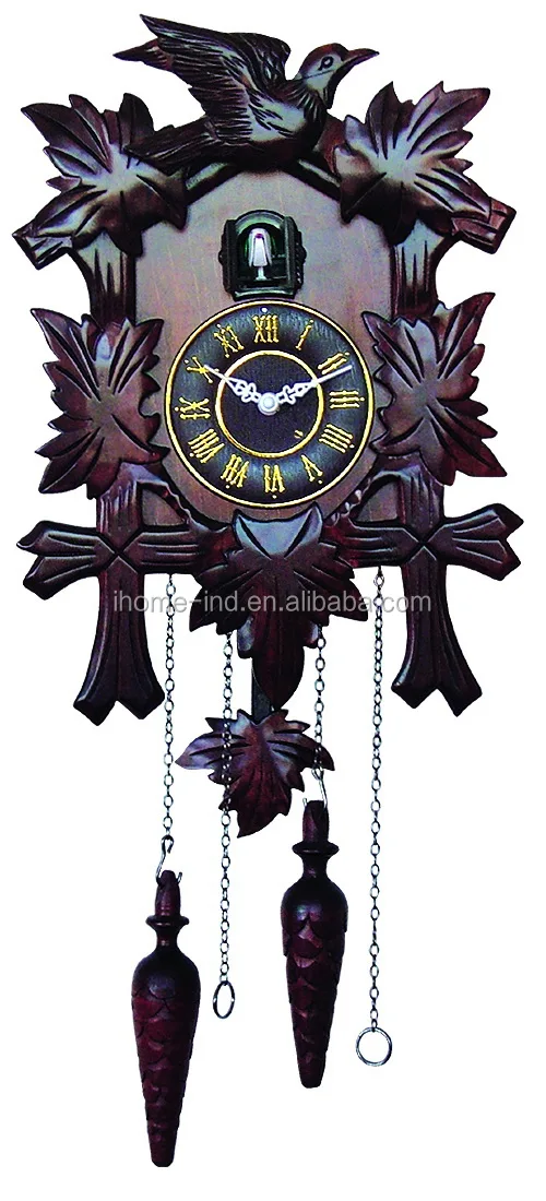 Cuckoo Clock Bird Come Out Wall Clock Home Decoration Handcarved