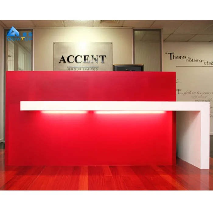 Contemporary Modern Office Red Front Reception Desk Counter Buy